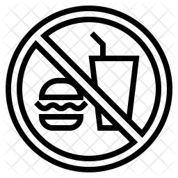 256x256 Junk Food Not Allowed Icon Of Line Style