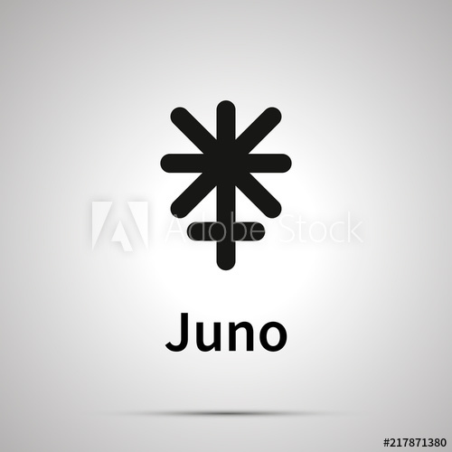 500x500 Juno Astronomical Sign, Simple Black Icon With Shadow