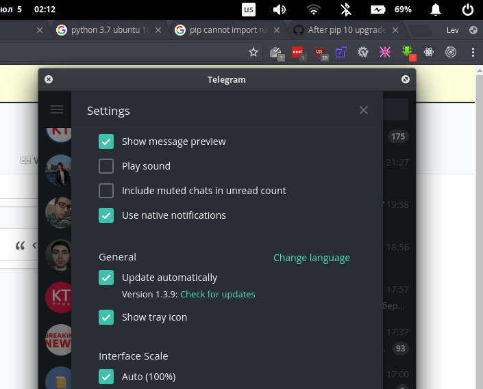 705x569 Telegram Tray Icons Does Not Shown In Juno Issue