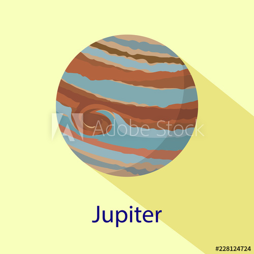 500x500 Jupiter Planet Icon Flat Illustration Of Jupiter Planet Vector