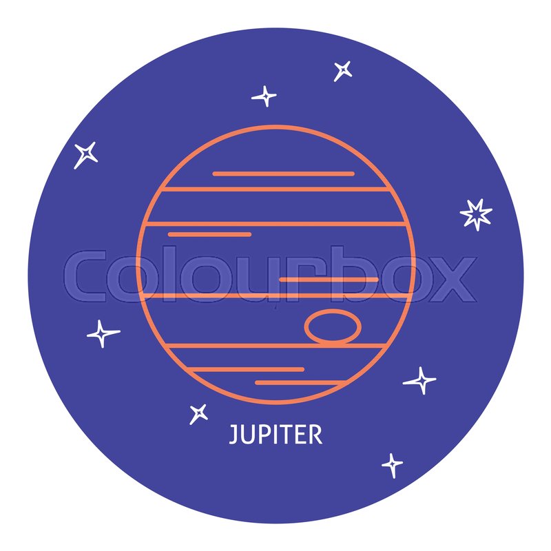 800x800 Planet Jupiter Icon In Thin Line Stock Vector Colourbox