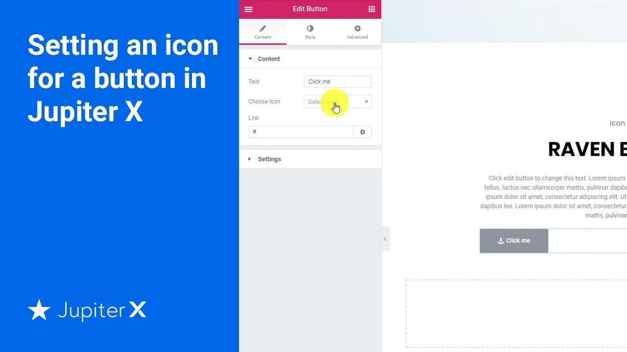 1280x720 Setting An Icon For A Button In Jupiter X