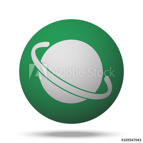 500x500 White Jupiter Icon Web Icon On Green Sphere Ball