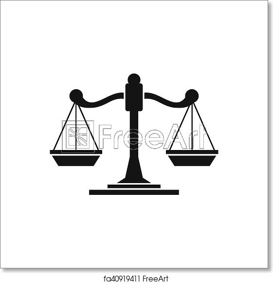 561x581 Free Art Print Of Scales Of Justice Icon, Simple Style Icon