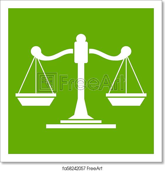 561x581 Free Art Print Of Scales Of Justice Icon Green Scales Of Justice
