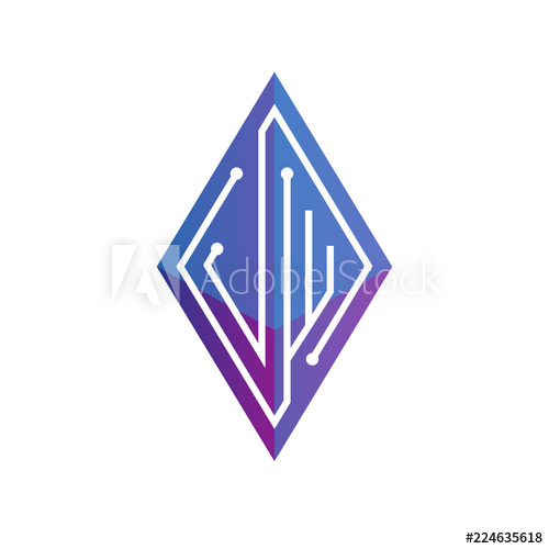 500x500 J W Initial Letter Block Chain Logo Icon Vector Template Looping