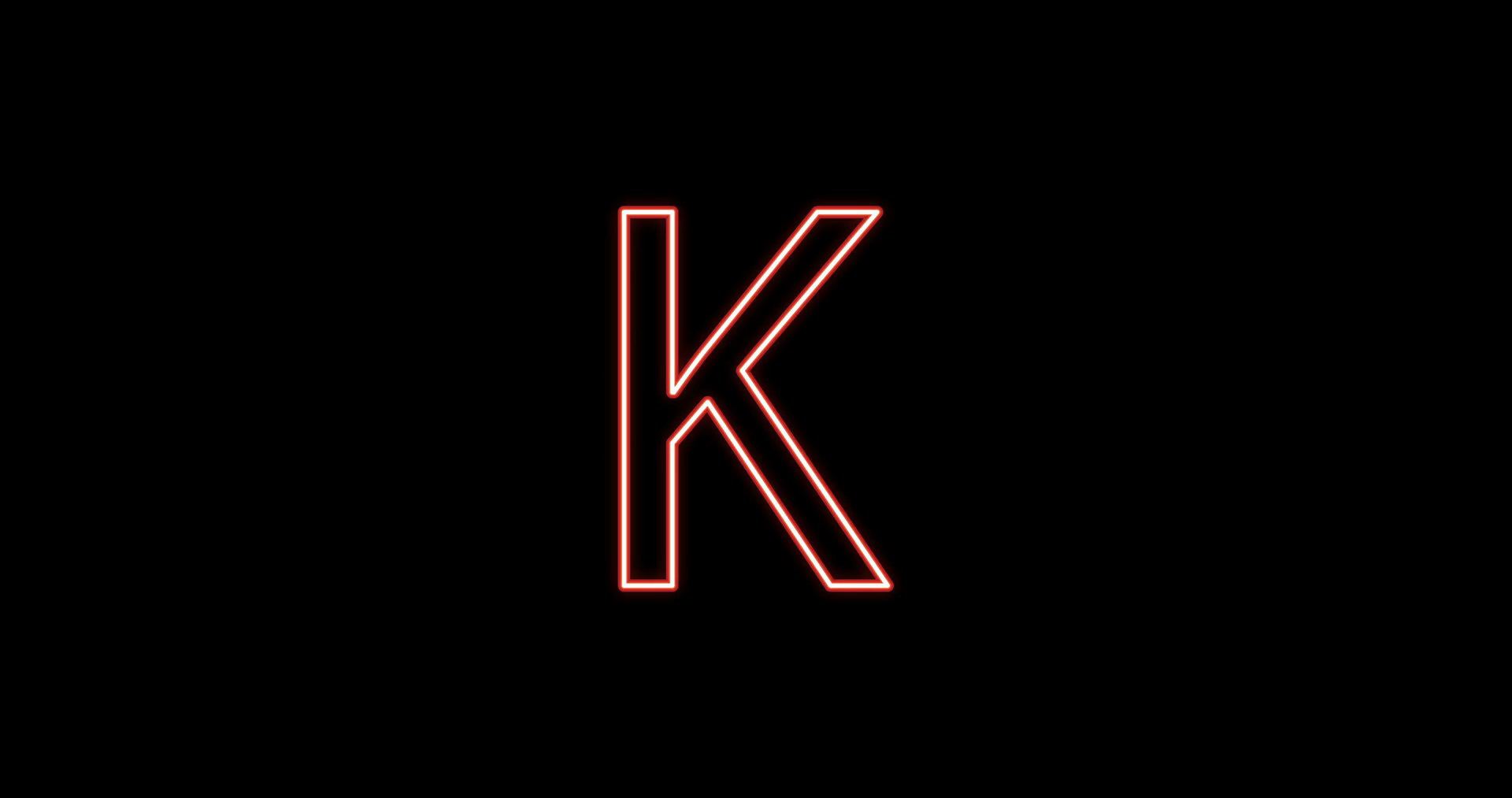 1920x1013 Neon Alphabet K Letter Red Light Icon, Background With Motion