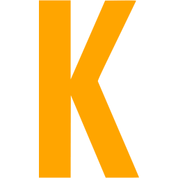 256x256 Orange Letter K Icon
