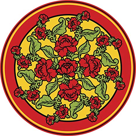 466x466 Pretty Simple Kaleidoscope Rose Flower Cartoon Icon