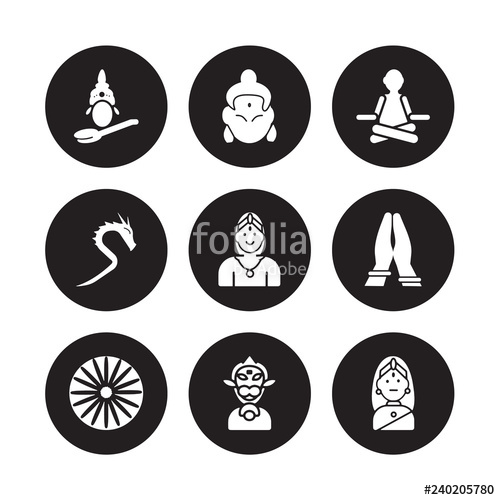Vector Icon Set Saraswati, Krishna, Ashoka, India Mother 500x500 Vector Icon Set Saraswati, Krishna, Ashoka, India Mother