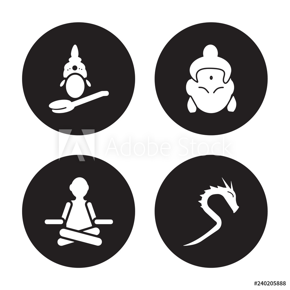 Fotografie, Obraz Vector Icon Set Saraswati, Guru, Krishna 1000x1000 Fotografie, Obraz Vector Icon Set Saraswati, Guru, Krishna