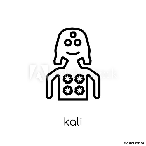 500x500 Kali Icon Trendy Modern Flat Linear Vector Kali Icon On White