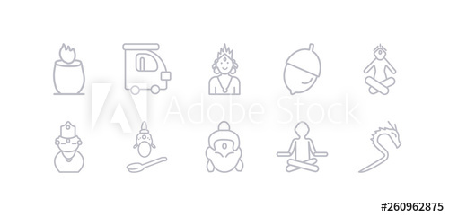500x241 Simple Gray Vector Icons Set Such As Kali, Guru, Krishna