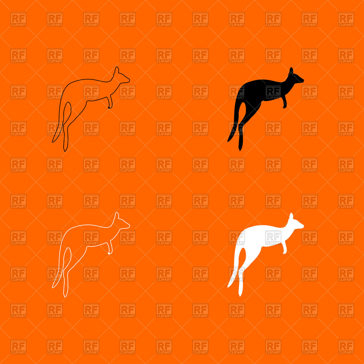 Kangaroo Icon On Orange Background Vector Image Of Plants 1200x1200 Kangaroo Icon On Orange Background Vector Image Of Plants