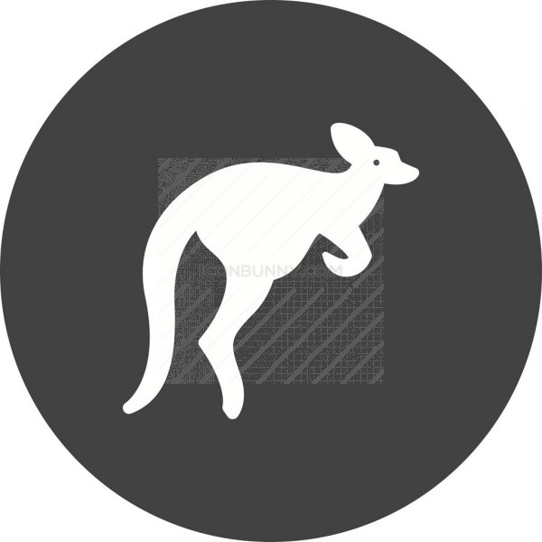 Kangaroo Flat Round Icon 600x600 Kangaroo Flat Round Icon