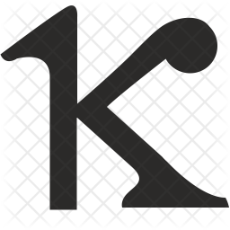 256x256 Kappa Icon Of Glyph Style