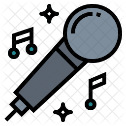 256x256 Karaoke Icon Of Colored Outline Style