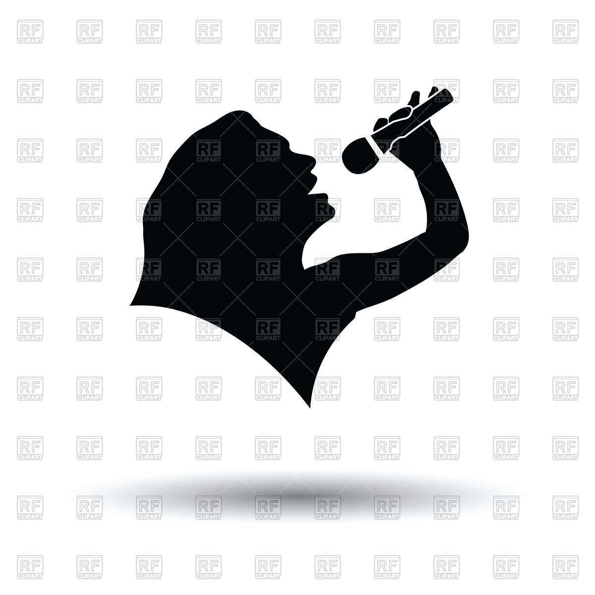 1200x1200 Karaoke Womans Silhouette Icon Vector Image Of People Angelp