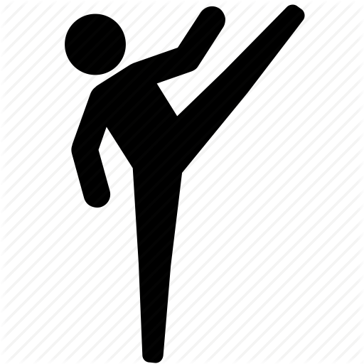 512x512 High Kick, Judo, Karate, Martial Arts, Round House, Taekwondo Icon