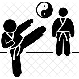 256x256 Learning Karate Icon Of Glyph Style