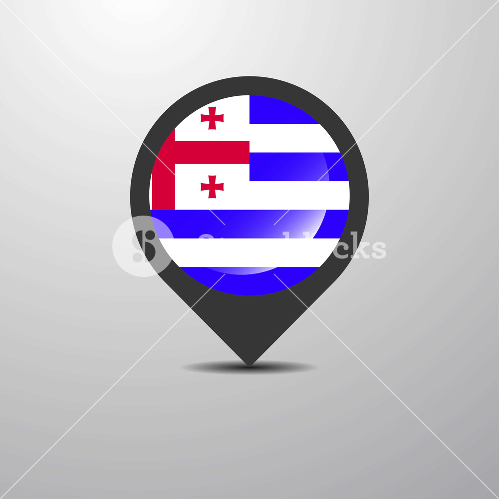 1000x1000 Ajaria Map Pin Country Flag Illustration Royalty Free Stock Image