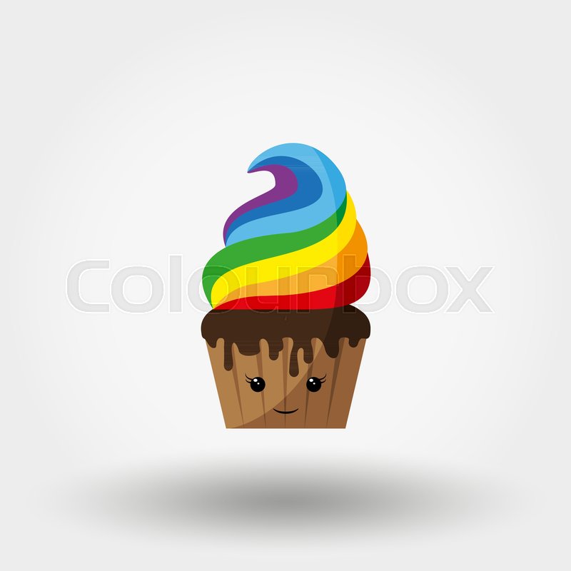 800x800 Cupcake Kawaii Icon For Web And Stock Vector Colourbox