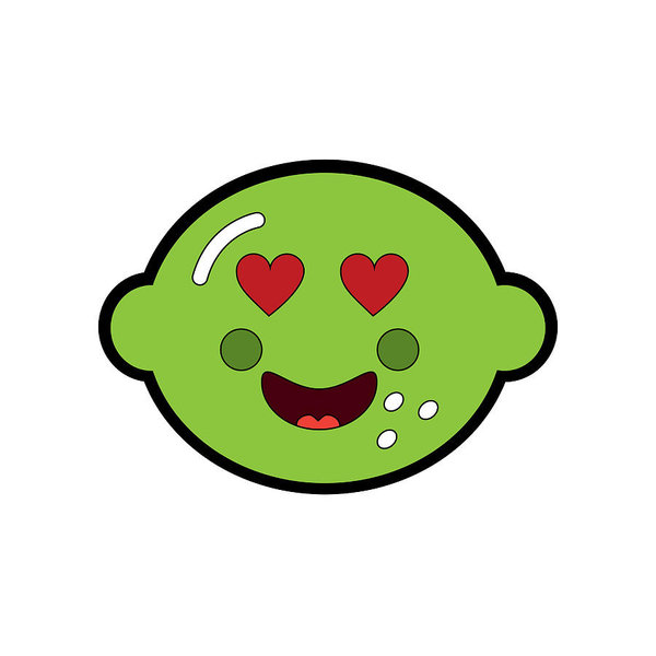 600x600 Lime Or Lemon In Love Heart Eyes Fruit Kawaii Icon Image Art Print