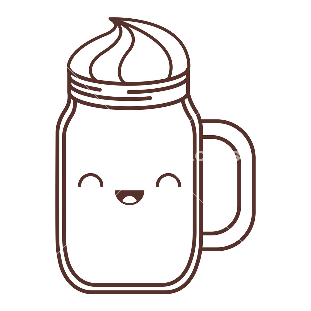 1000x1000 Milkshake Kawaii Icon Image Vector Illustration Design Royalty
