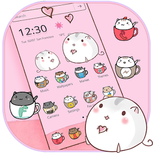 300x300 Download Cute Cup Cat Theme Kitty Wallpaper Icon Pack Apk