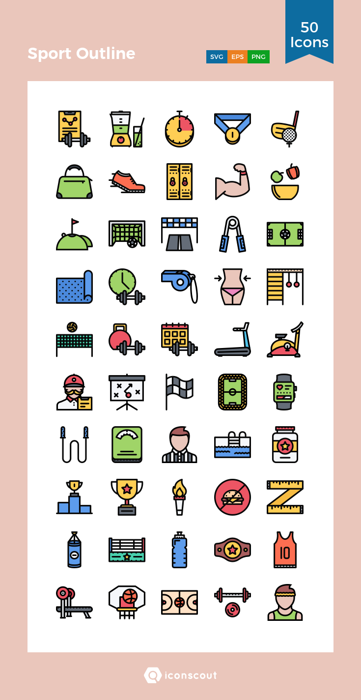 735x1424 Sport Outline Icon Pack
