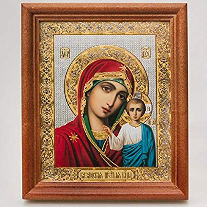 Our Lady Of Kazan Icon In The Wooden Frame Posters 425x425 Our Lady Of Kazan Icon In The Wooden Frame Posters