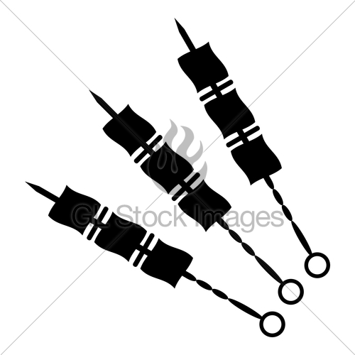 500x500 Shish Kebab Icon Black Color Illustration Flat Style Simp Gl