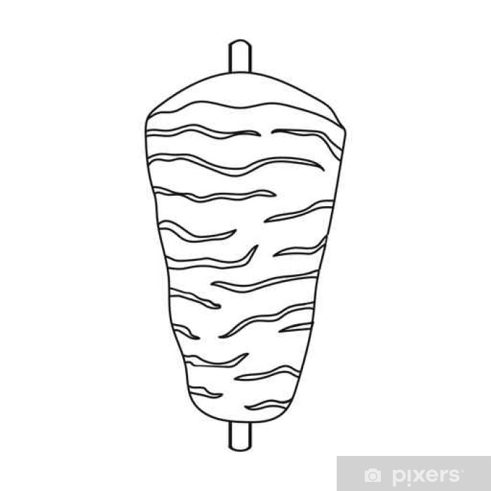 700x700 Doner Kebab Icon In Outline Style Isolated On White Background