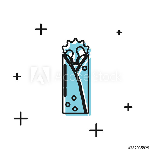 500x500 Black Doner Kebab Icon Isolated On White Background Shawarma Sign