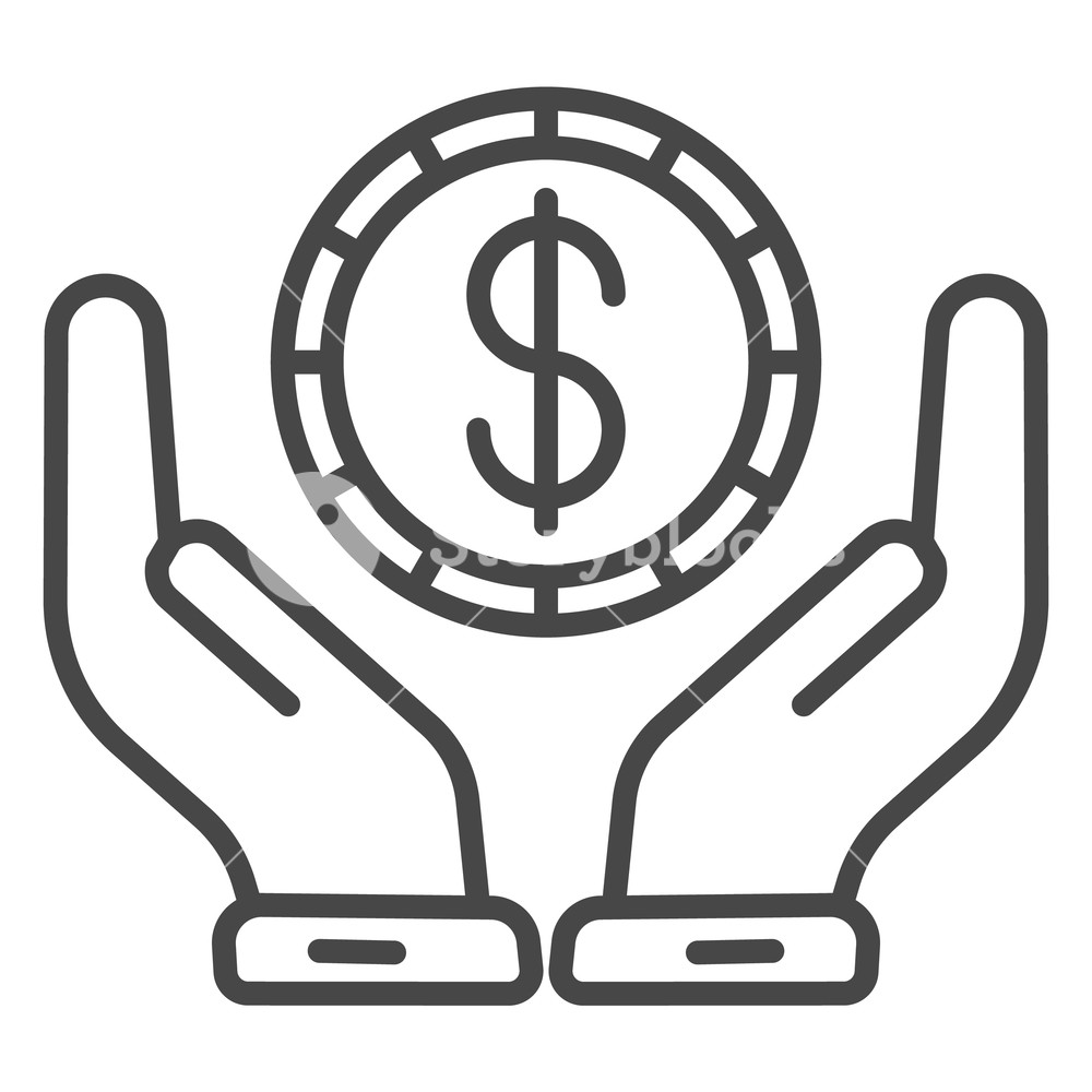 1000x1000 Keep Money Hand Icon Outline Keep Money Hand Vector Icon For Web