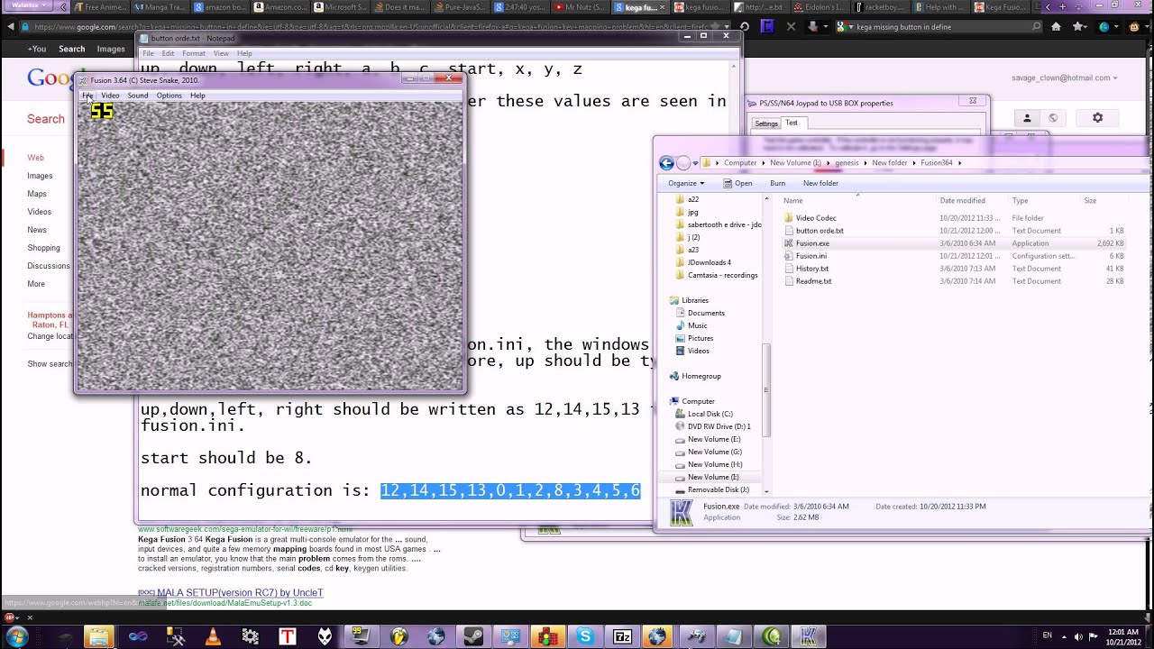 1280x720 Solution For Kega Fusion Controller Definition Problem