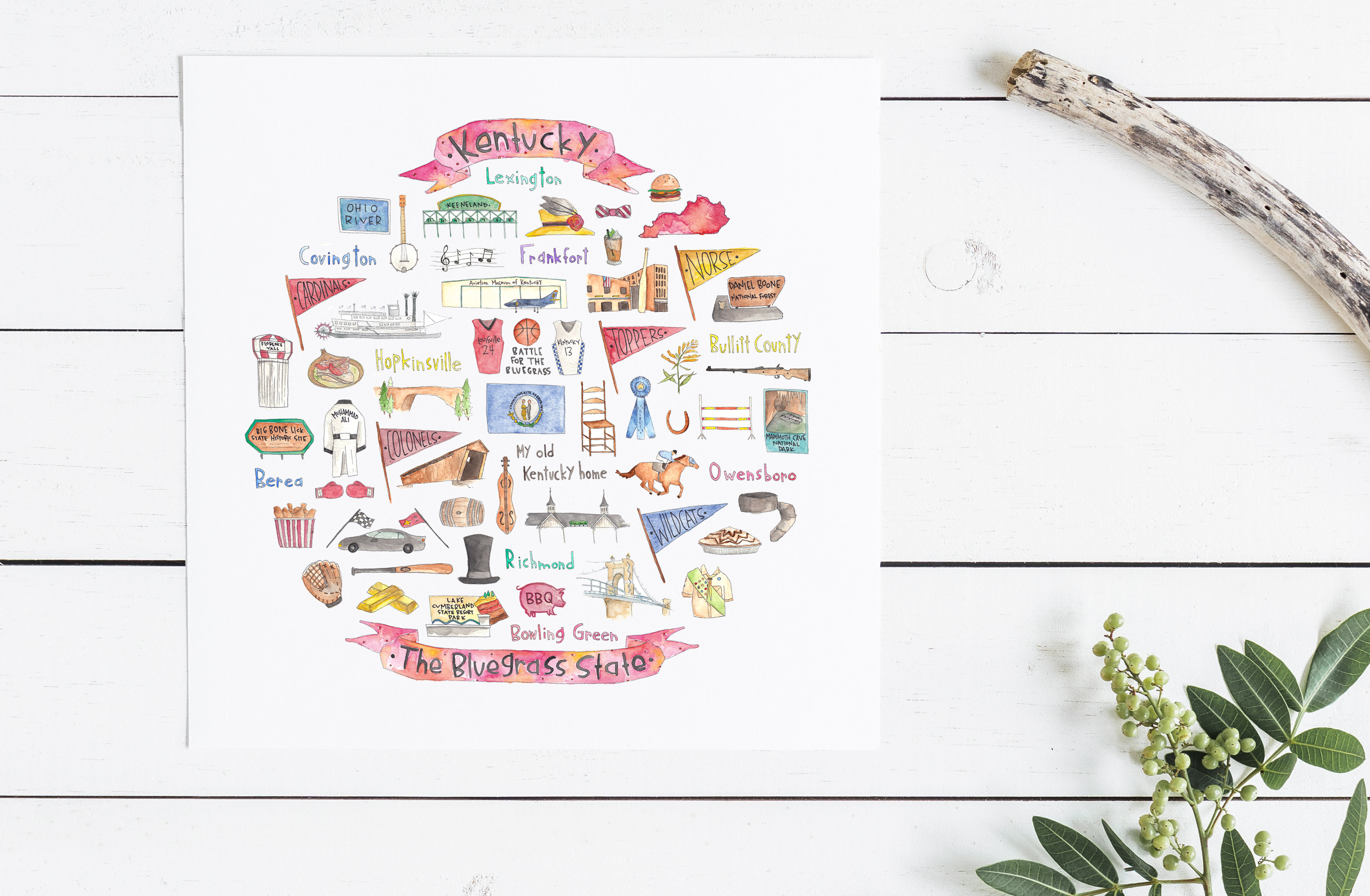 3920x2564 Kentucky Icon Watercolor