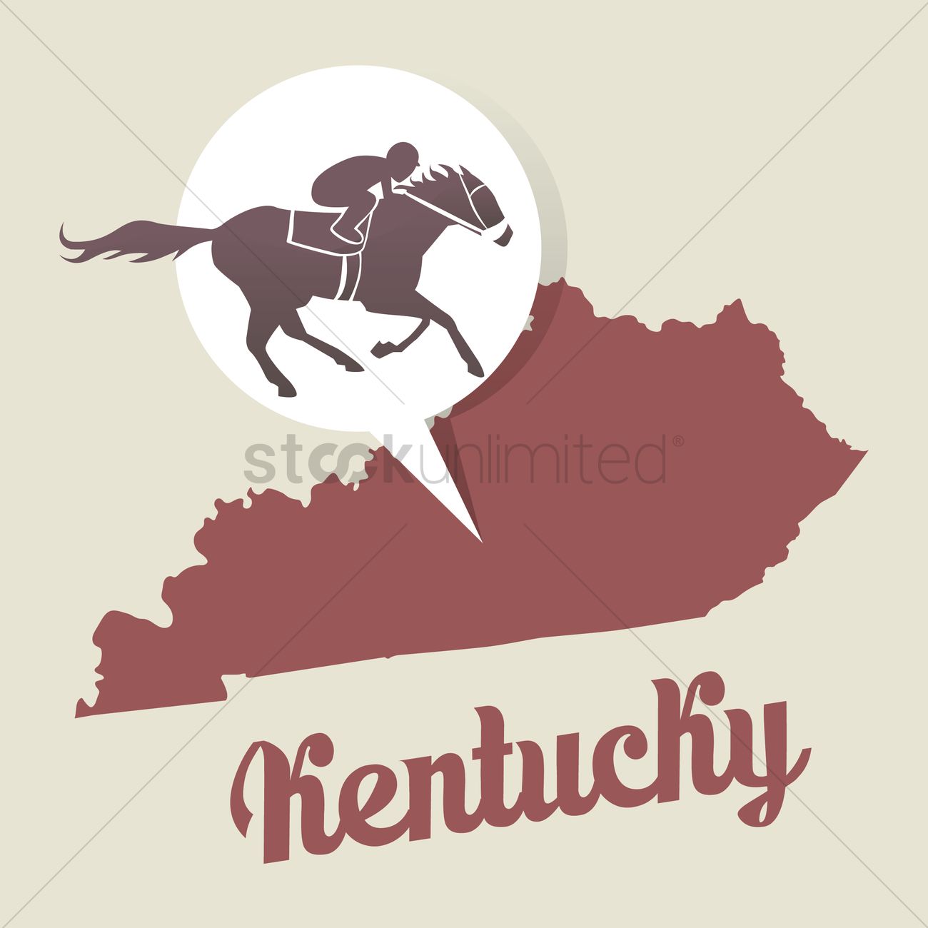 1300x1300 Kentucky Map With Kentucky Derby Icon Vector Image