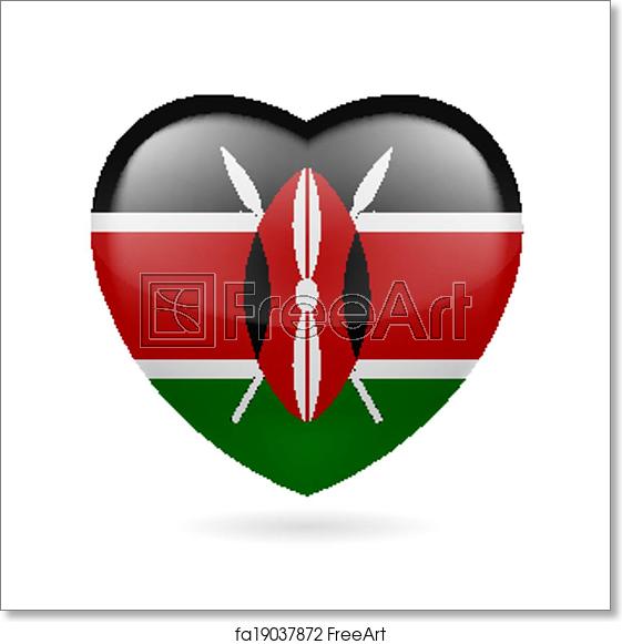 561x581 Free Art Print Of Heart Icon Of Kenya Heart With Kenyan Flag