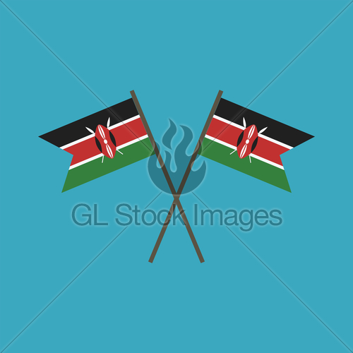 500x500 Kenya Flag Icon In Flat Design Gl Stock Images