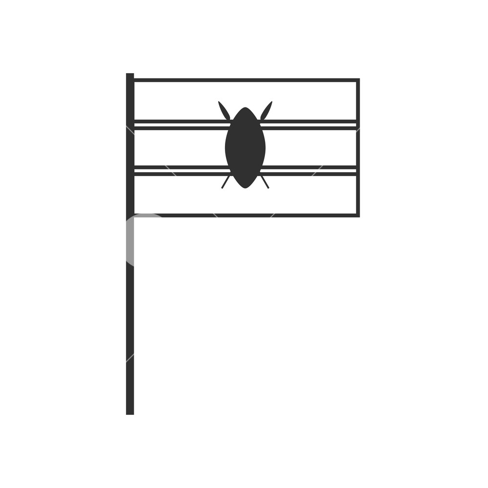 1000x1000 Kenya Flag Icon In Black Outline Flat Design Independence Day