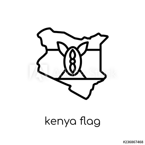 500x500 Kenya Flag Icon Trendy Modern Flat Linear Vector Kenya Flag Icon