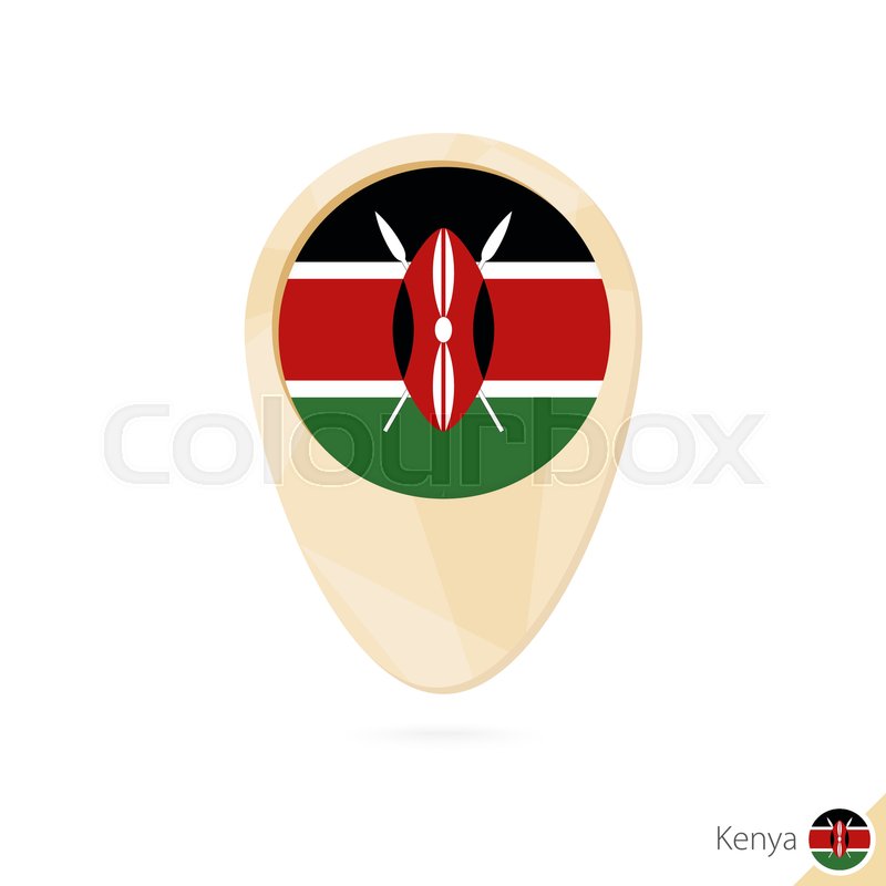 800x800 Map Pointer With Flag Of Kenya Orange Stock Vector Colourbox