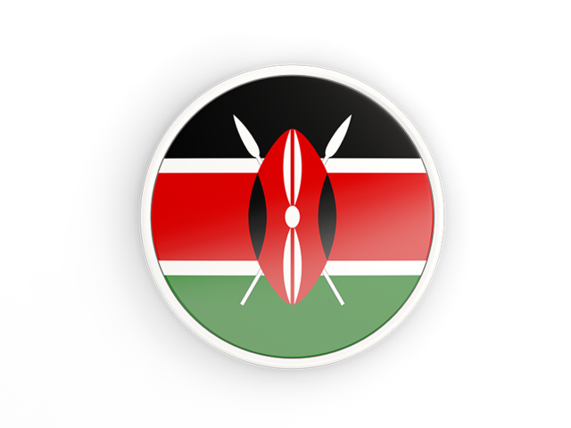 640x480 Round Icon With White Frame Illustration Of Flag Of Kenya