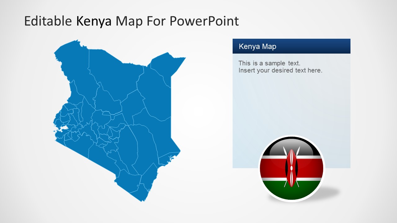 1280x720 Editable Kenya Powerpoint Map