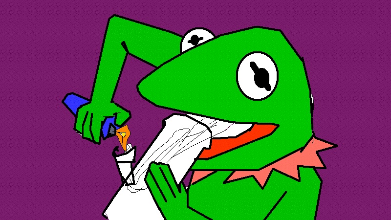 800x450 Kermit The Frog Smoking A Bong Hugh Cooney