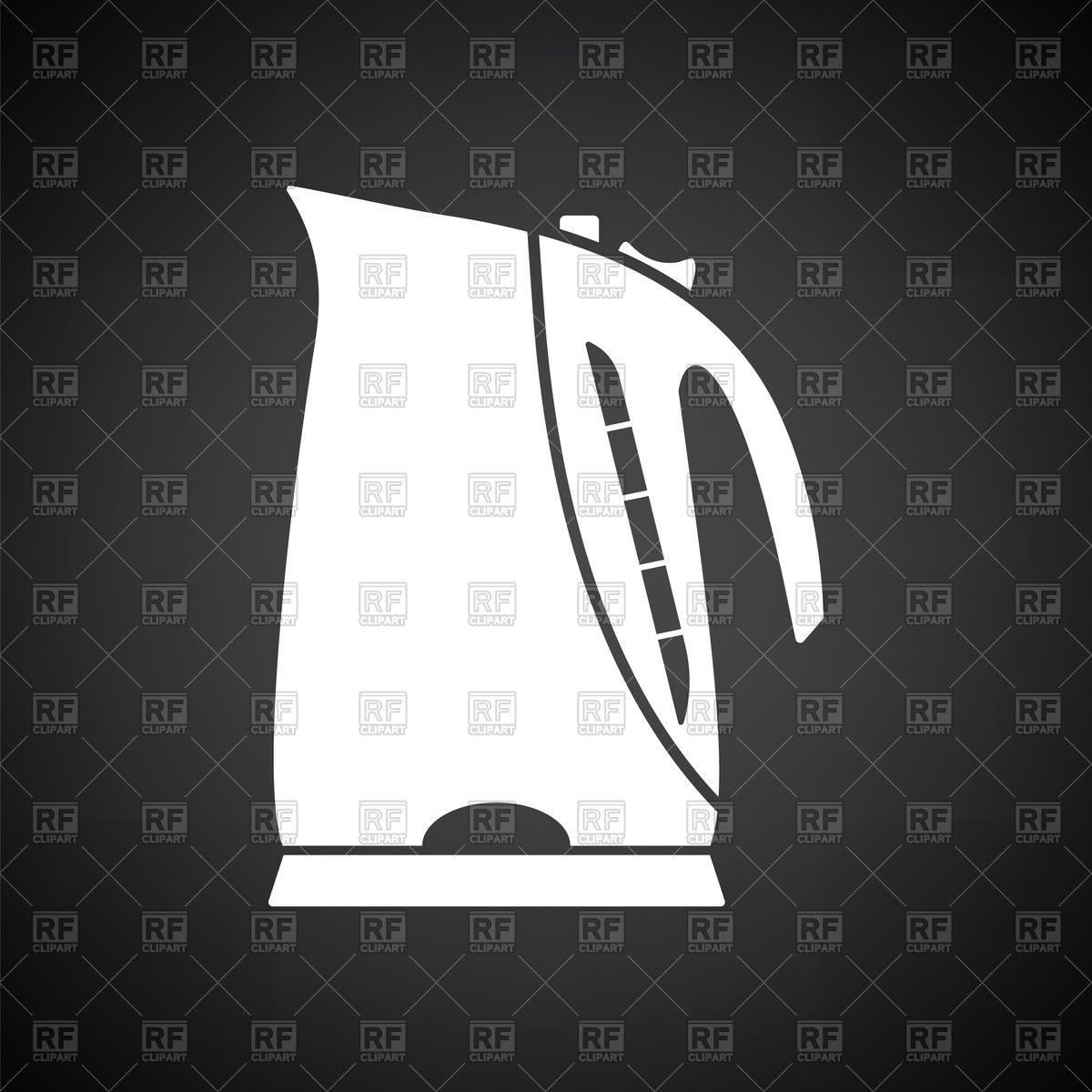1200x1200 Kitchen Electric Kettle Icon On Black Background Vector Image
