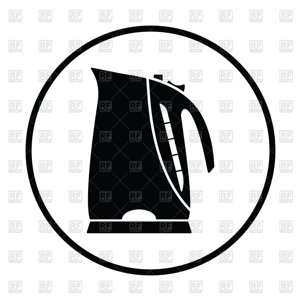 1200x1200 Thin Circle Design Of Electric Kettle Icon Vector Image Of Icons