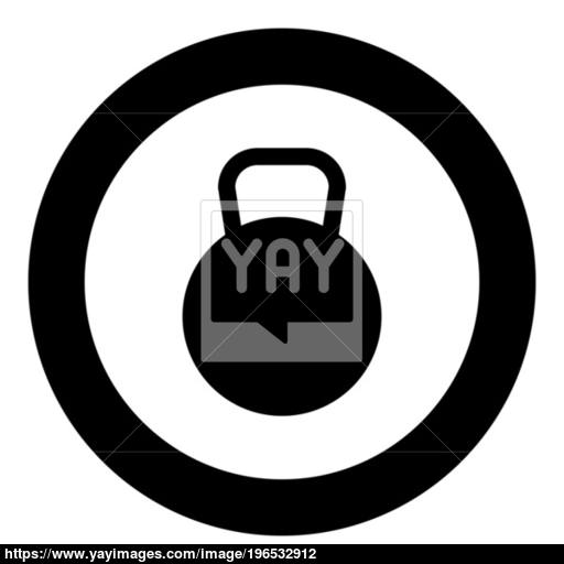 512x512 Kettlebell Icon Black Color In Circle Or Round Vector