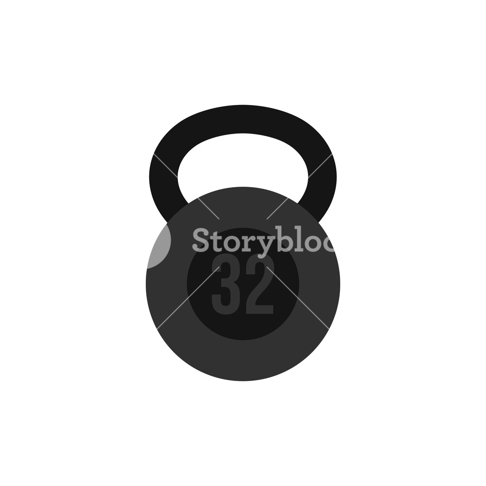 1000x1000 Kettlebell Icon In Flat Style On A White Background Royalty Free